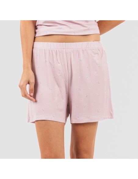 Pijama corto manga fluida viscosa mujer Melanie malva Pijama corto manga fluida viscosa mujer Melanie malva