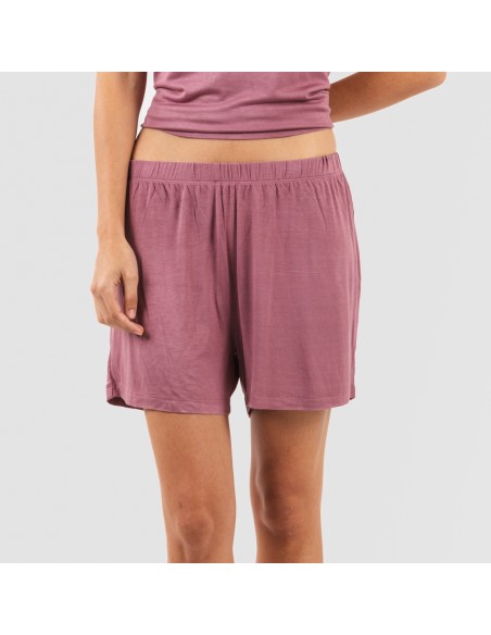 Pijama corto manga fluida viscosa mujer liso Pijama corto manga fluida viscosa mujer liso