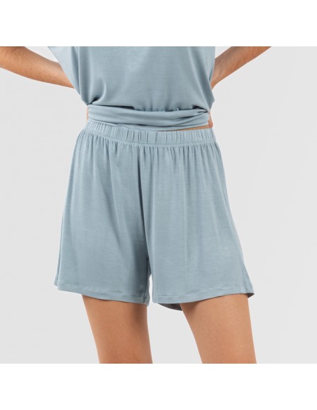 Pijama corto manga fluida viscosa mujer liso Pijama corto manga fluida viscosa mujer liso