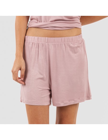 Pijama corto manga fluida viscosa mujer liso Pijama corto manga fluida viscosa mujer liso