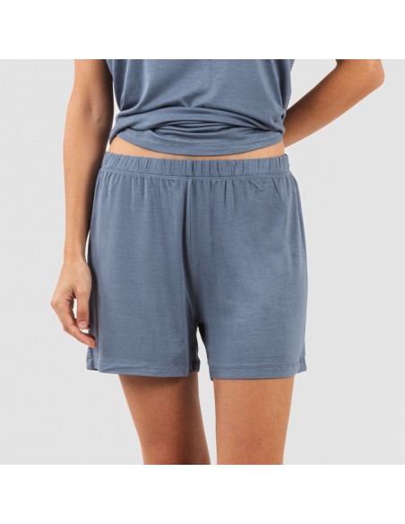 Pijama corto manga fluida viscosa mujer liso Pijama corto manga fluida viscosa mujer liso