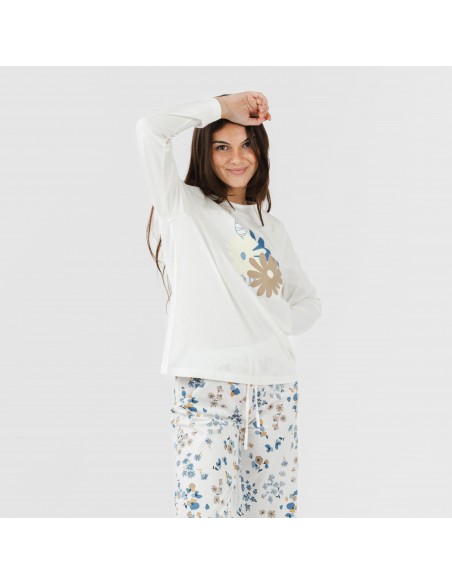 Pijama largo algodón Arauz indigo pijamas-largos-mujer