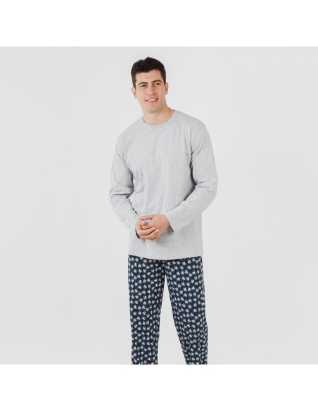 Pijama largo algodón hombre Octopus gris Pijama largo algodón hombre Octopus gris