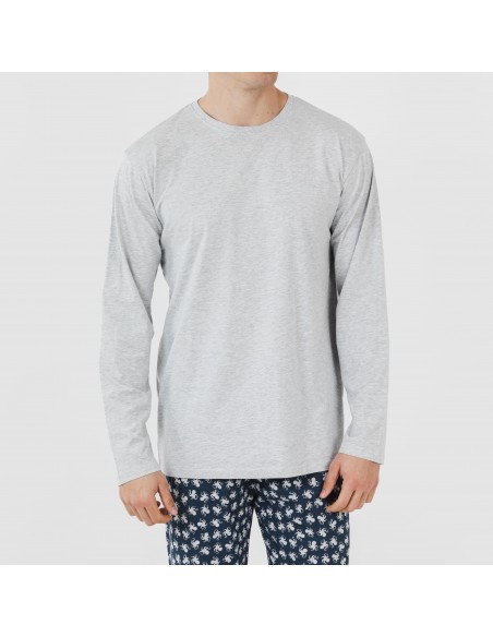 Pijama largo algodón hombre Octopus gris Pijama largo algodón hombre Octopus gris