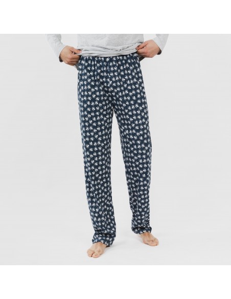 Pijama largo algodón hombre Octopus gris Pijama largo algodón hombre Octopus gris