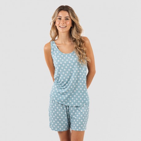 Pijama tirantes mujer viscosa Summer indigo pijamas-cortos-mujer