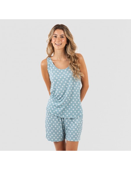 Pijama tirantes mujer viscosa Summer indigo Pijama tirantes mujer viscosa Summer indigo