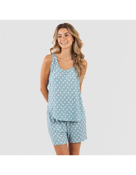 Pijama tirantes mujer viscosa Summer indigo Pijama tirantes mujer viscosa Summer indigo