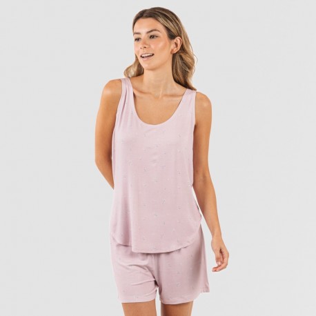 Pijama tirantes mujer viscosa Melanie malva