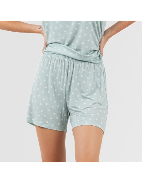 Pijama tirantes mujer viscosa Natalie verde tiffany Pijama tirantes mujer viscosa Natalie verde tiffany