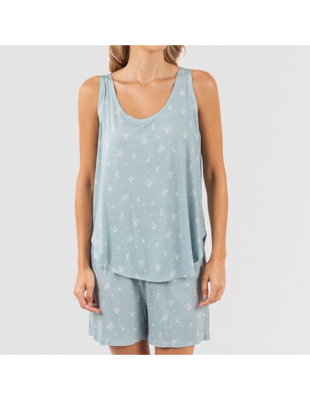 Pijama tirantes mujer viscosa Adriane verde agua Pijama tirantes mujer viscosa Adriane verde agua