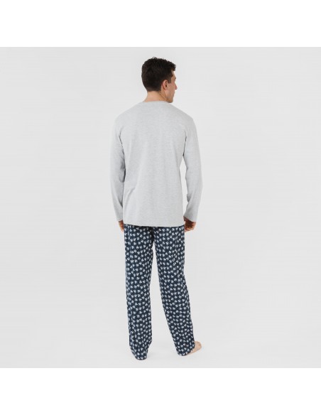 Pijama largo algodón hombre Octopus gris comprar-pijamas-largos-hombre