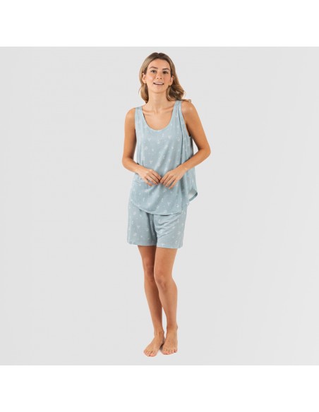 Pijama tirantes mujer viscosa Adriane verde agua Pijama tirantes mujer viscosa Adriane verde agua