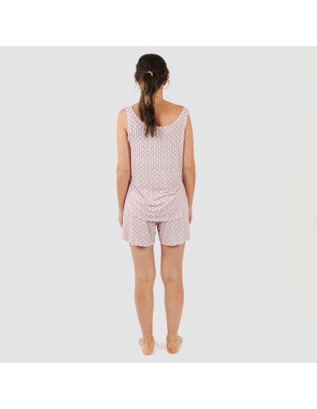 Pijama tirantes mujer viscosa Ellene rosa palo pijamas-cortos-mujer