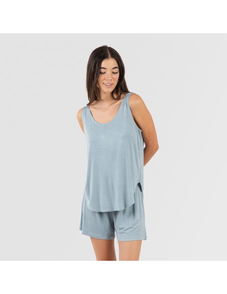 Pijama tirantes mujer viscosa liso pijamas-cortos-mujer