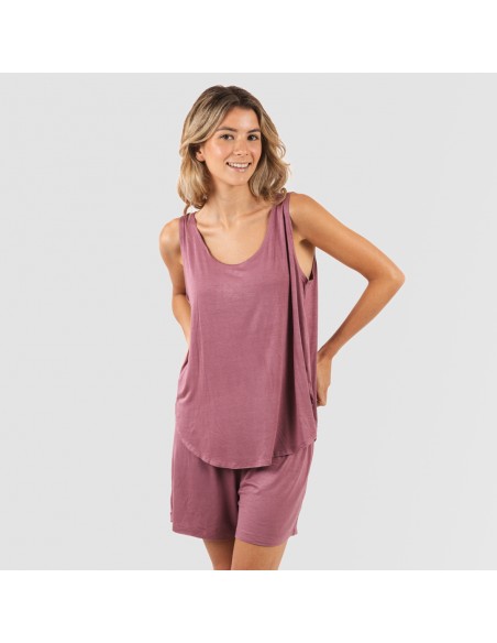 Pijama tirantes mujer viscosa liso Pijama tirantes mujer viscosa liso