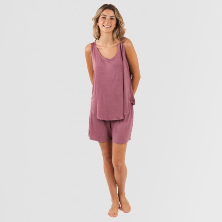 Pijama tirantes mujer viscosa liso