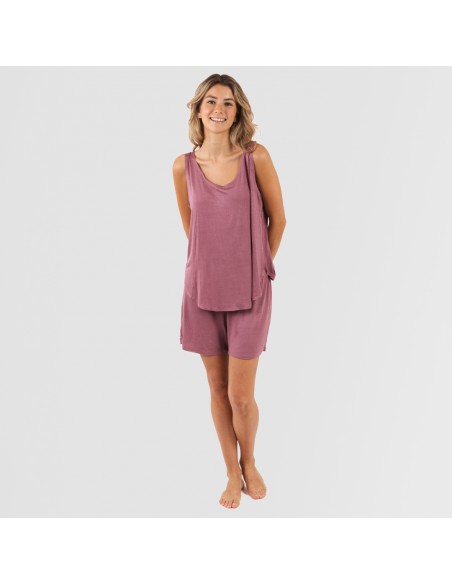Pijama tirantes mujer viscosa liso Pijama tirantes mujer viscosa liso