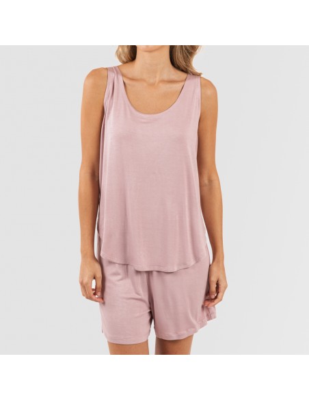 Pijama tirantes mujer viscosa liso