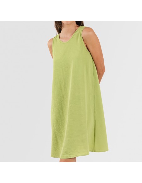 Vestido corto tirantes bambula liso Vestido corto tirantes bambula liso