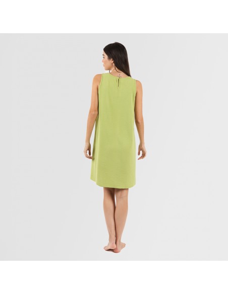 Vestido corto tirantes bambula liso Vestido corto tirantes bambula liso