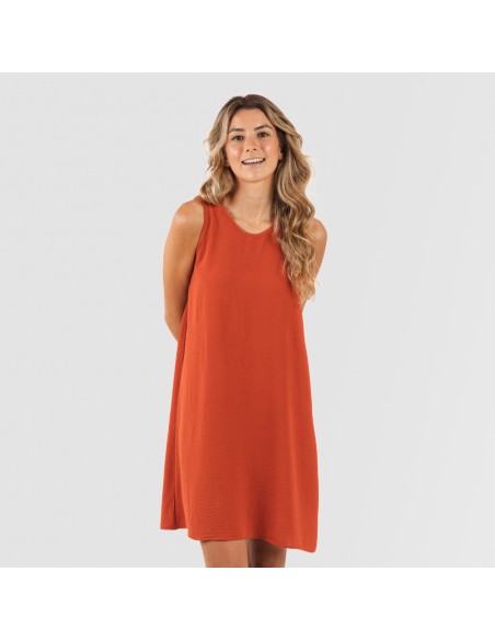 Vestido corto tirantes bambula liso Vestido corto tirantes bambula liso