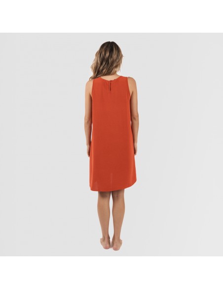 Vestido corto tirantes bambula liso Vestido corto tirantes bambula liso