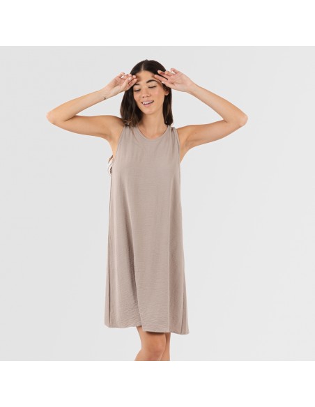 Vestido corto tirantes bambula liso Vestido corto tirantes bambula liso