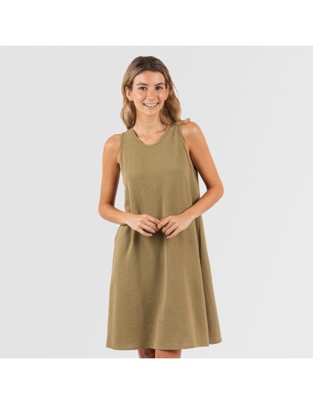 Vestido corto tirantes bambula liso Vestido corto tirantes bambula liso