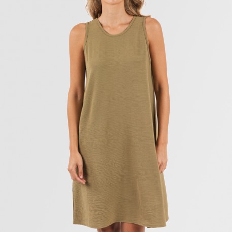 Vestido corto tirantes bambula liso