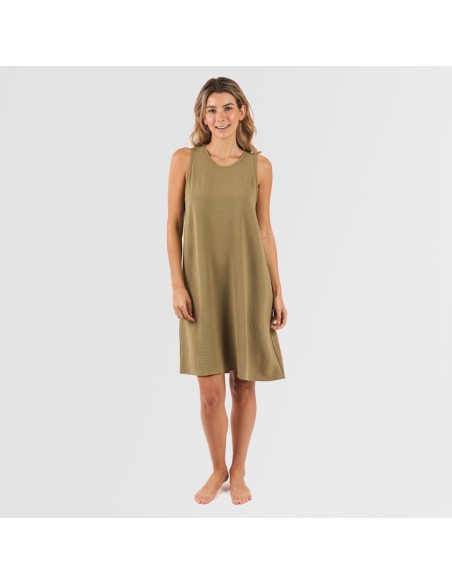 Vestido corto tirantes bambula liso Vestido corto tirantes bambula liso