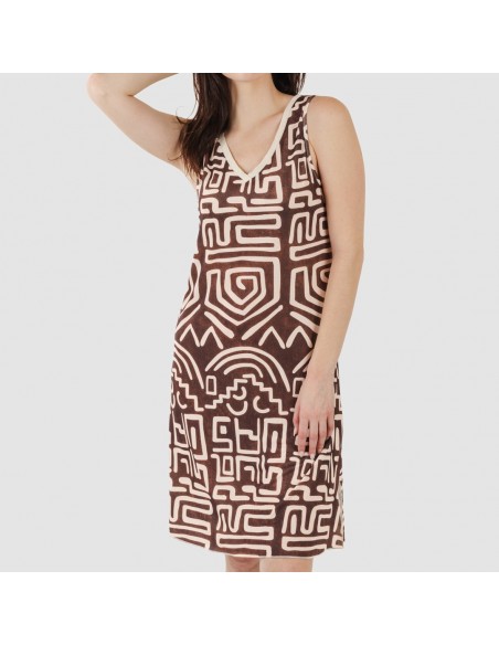 Vestido midi tirantes soft Agara marrón Vestido midi tirantes soft Agara marrón
