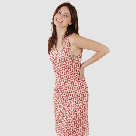 Vestido midi tirantes soft Tucson malva rosa