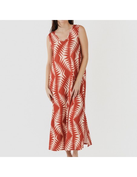 Vestido largo tirantes soft Madison teja