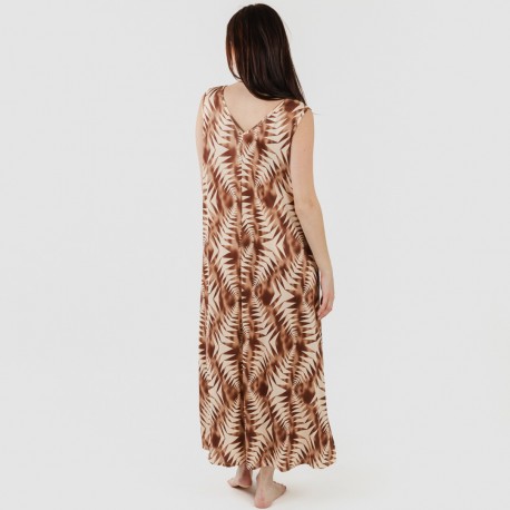 Vestido largo tirantes soft Madison marrón