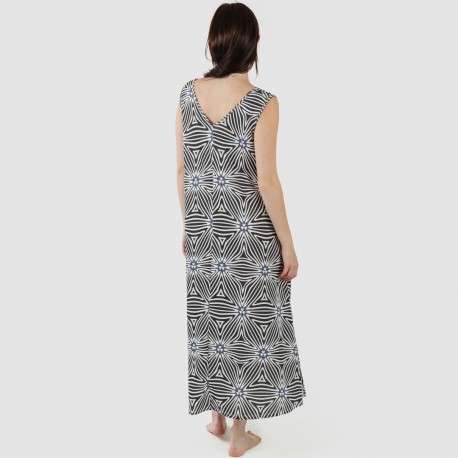 Vestido largo tirantes soft Naty beige - negro