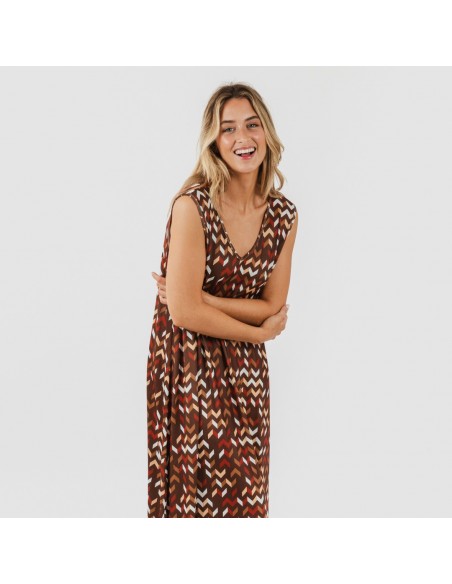 Vestido largo tirantes soft Andoni teja Vestido largo tirantes soft Andoni teja