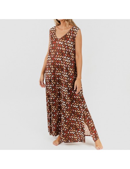 Vestido largo tirantes soft Andoni teja Vestido largo tirantes soft Andoni teja