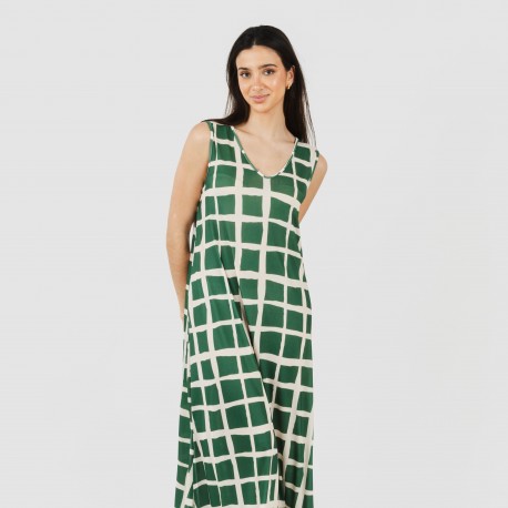 Vestido largo tirantes soft Naroa verde botella vestidos-y-blusones-mujer