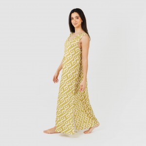 Vestido largo tirantes soft Baladi verde lima 2