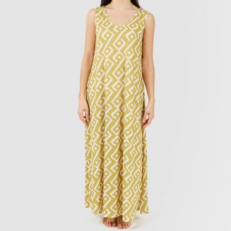 Vestido largo tirantes soft Baladi verde lima