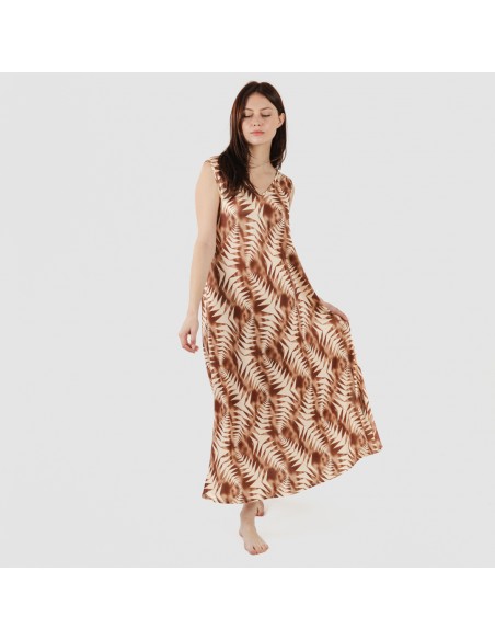 Vestido largo tirantes soft Madison marrón Vestido largo tirantes soft Madison marrón