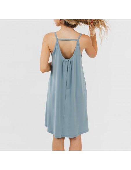 Vestido corto tirantes crepe liso Vestido corto tirantes crepe liso