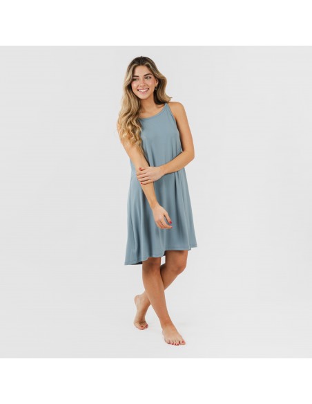 Vestido corto tirantes crepe liso Vestido corto tirantes crepe liso