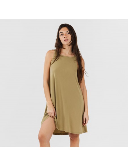 Vestido corto tirantes crepe liso Vestido corto tirantes crepe liso