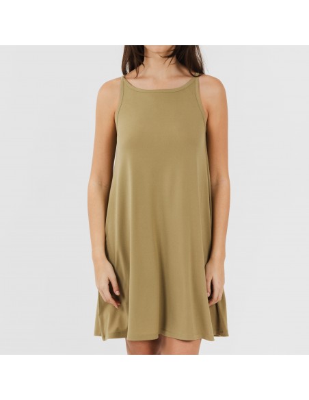 Vestido corto tirantes crepe liso Vestido corto tirantes crepe liso