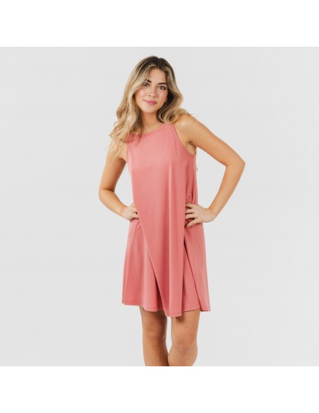 Vestido corto tirantes crepe liso Vestido corto tirantes crepe liso