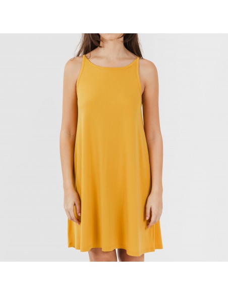 Vestido corto tirantes crepe liso Vestido corto tirantes crepe liso