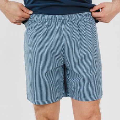 Pijama corto algodón hombre Kristoff azul marino