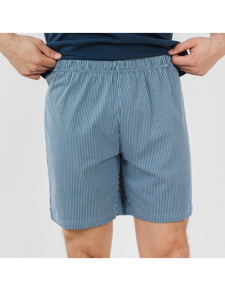 Pijama corto algodón hombre Kristoff azul marino Pijama corto algodón hombre Kristoff azul marino